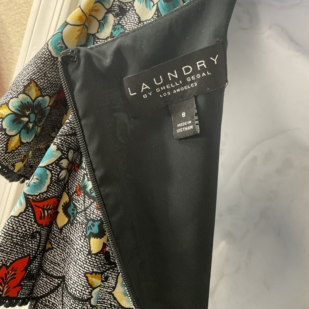 Laundry By Shelli Segal Gray Floral Midi Dress - Picture 8 of 8